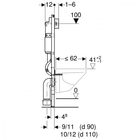 Инсталляция для унитаза Geberit Duofix UP100 458.103.00.1 