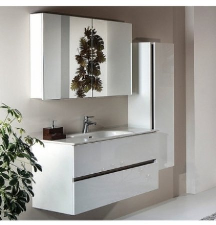 Зеркальный шкаф Boheme Armadi Art Vallessi 80 547-W с подсветкой Белый глянец 