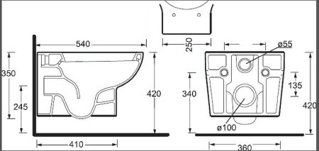 Унитаз BelBagno Bingo BB548CH подвесной без сиденья 