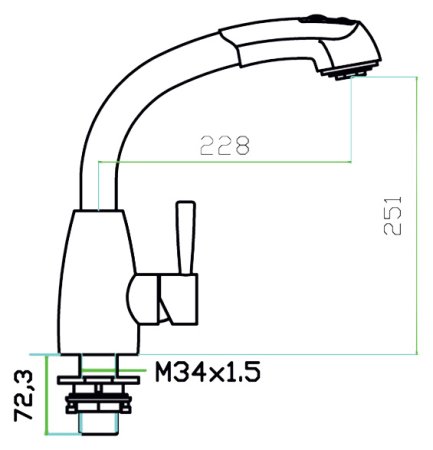 Смеситель для кухонной мойки Zorg Inox Divon 