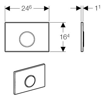Кнопка смыва Geberit Sigma 10 115.758.KN.1 хром матовый 