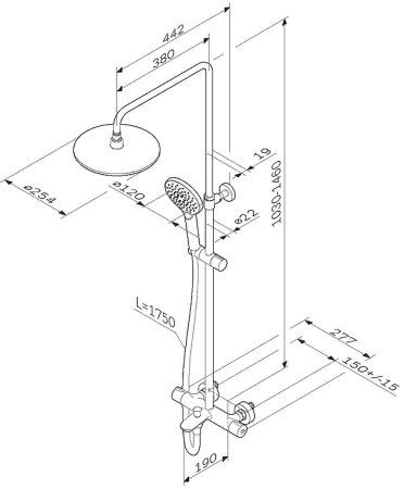 Душевая система AM.PM Like F0780564 Хром 