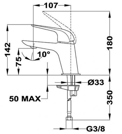 Смеситель для раковины Teka Itaca 673460200 Хром 