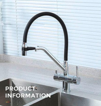 Смеситель для кухни Gappo G4398-80 Хром Черный 