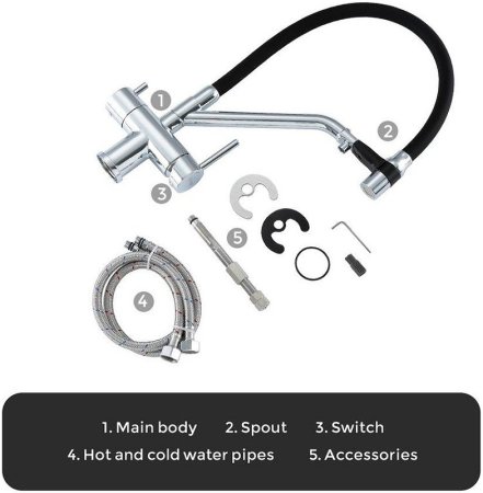 Смеситель для кухни Gappo G4398-80 Хром Черный 