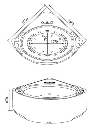Акриловая ванна Gemy G9252 