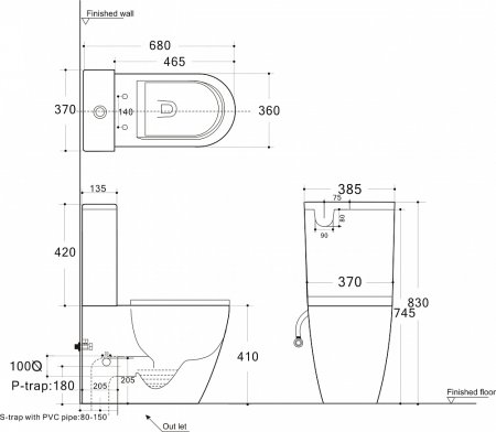 Унитаз-компакт Aquanet Cetus 