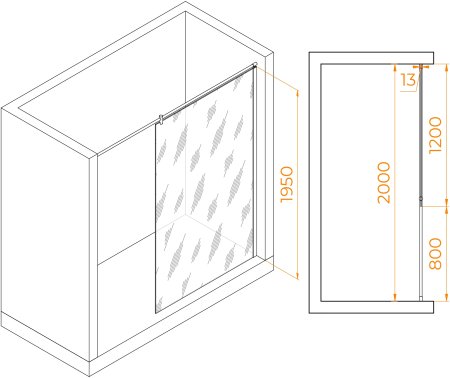 Душевая перегородка RGW WA-034 1200 