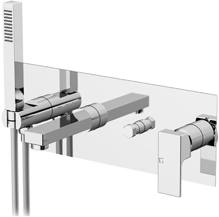 Смеситель для ванны Gattoni Kubik 2505/25C0 Хром 