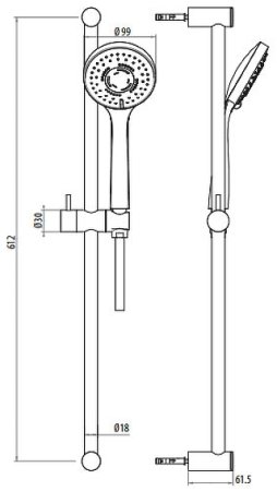 Душевой гарнитур Gattoni Programma Doccia 1081/PDC0 Хром 