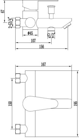 Смеситель для ванны ESKO Orlando (OL 54) 