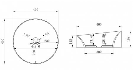 Раковина-чаша Abber Stein 46 AS2607 Белая матовая 