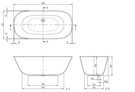 Акриловая ванна Villeroy & Boch Theano UBQ155ANH7F200V-01 