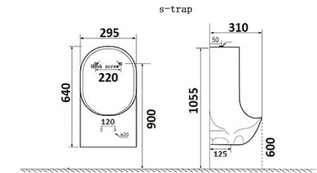 Писсуар CeramaLux Х541S подвесной Белый 