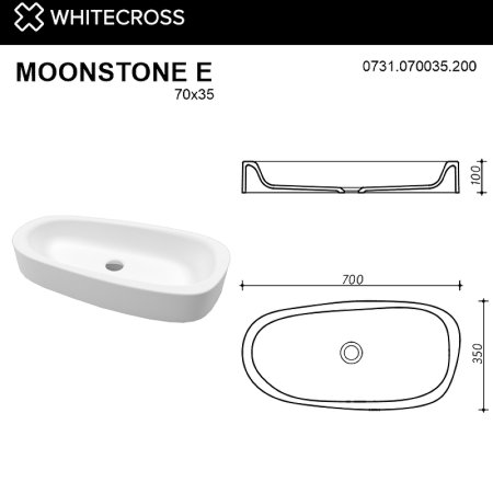 Раковина-чаша Whitecross Moonstone E 70 0731.070035.200 Белая матовая 