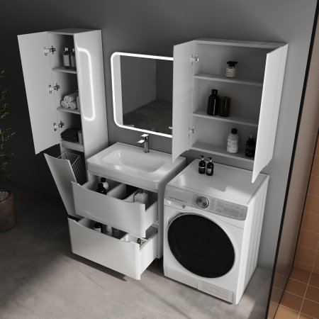 Колонна универсальная STYLE LINE "Бергамо L" с корзиной, Люкс Плюс антискрейтч белый глянец 