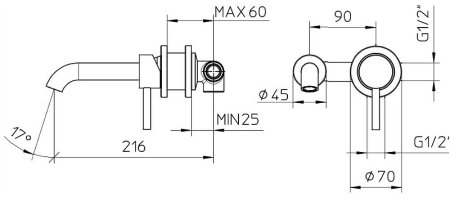 Смеситель для раковины Bossini Oki Z005302.073 Черный матовый 