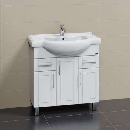 Тумба Санта Дублин 80 напольная с умывальником Классик 80 