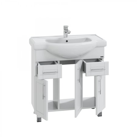 Тумба Санта Дублин 80 напольная с умывальником Классик 80 