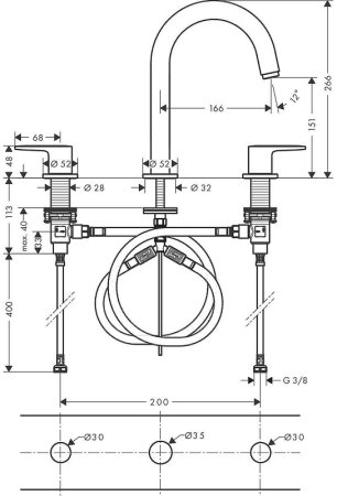 Смеситель для раковины Hansgrohe Vernis Blend 71553000 Хром 