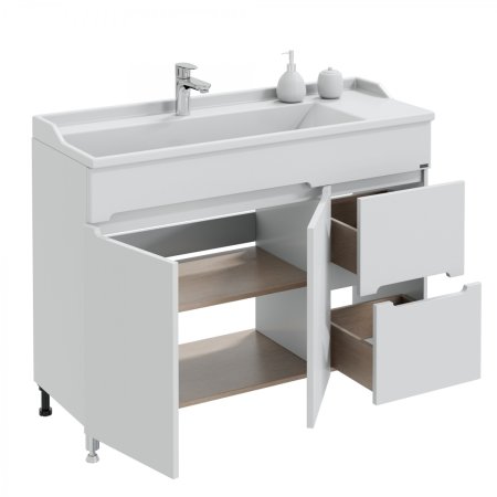 Тумба Санта Лондон 120 напольная 2 ящика с умывальником Сириус 120 