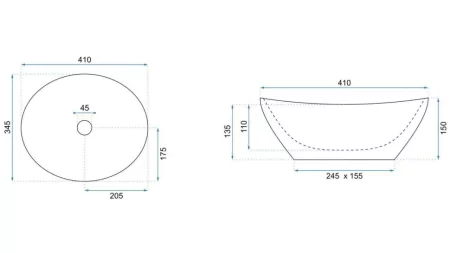 Раковина 41х34,5 см Rea Sofia REA-U3697 