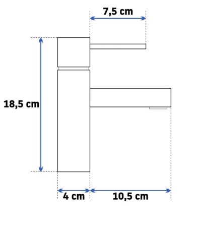Смеситель для раковины без донного клапана Rea Tess REA-B8865 