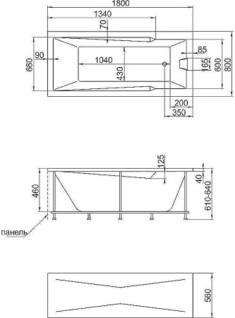 Акриловая ванна Creto Regia 180х80 12-18080 без гидромассажа 