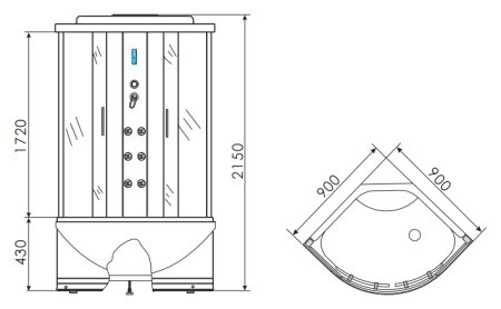 Душевая кабина Erlit ER5509TP-S2 