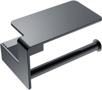 Держатель туалетной бумаги Boheme Q 10941-SGM с полкой Антрацит глянец
