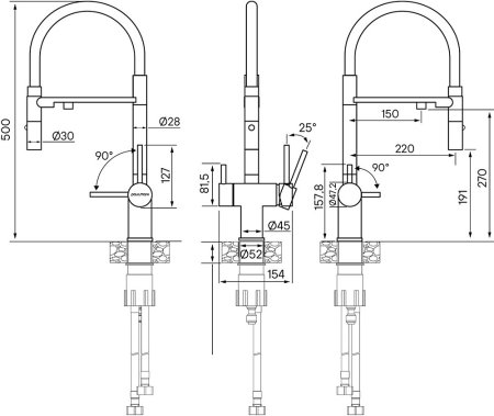 Смеситель Paulmark Magneto Ma213118-401 для кухонной мойки, PVD антрацит 