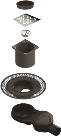 Душевой трап Berges Platz Antik 150x150 091161 с решеткой Хром 