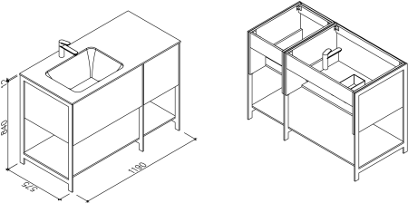 Тумба с раковиной AltroBagno Forl? 1200 
