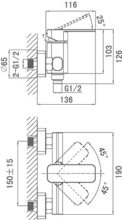 Смеситель D&K Altportel Rhein DA1333101 для душа 