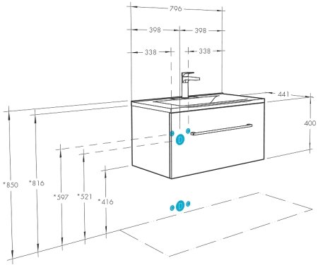 Тумба под раковину Aquaton Мадрид 80 М 1A126801MA010 подвесная Белая 
