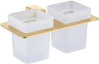 Стакан для ванной комнаты двойной Raglo R301.08.03, золотой сатин