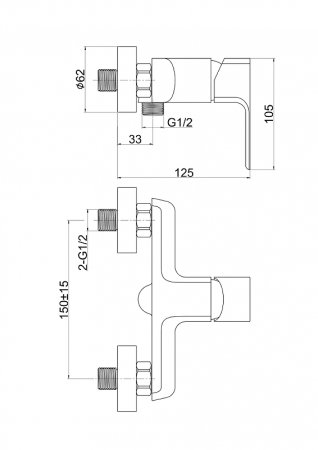Смеситель для душа Cersanit Geo 63041 Хром 