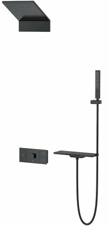 Душевая система Vincea Futura VSFW-2F11TMB с термостатом Черная матовая 