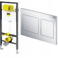 Инсталляция Viega Prevista Dry 792596, для подвесного унитаза, с клавишей смыва Visign for Style 21 хром (Виега)