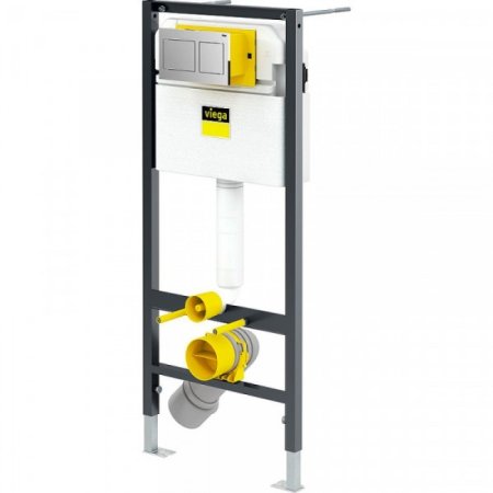 Инсталляция Viega Prevista Dry 792596, для подвесного унитаза, с клавишей смыва Visign for Style 21 хром (Виега) 