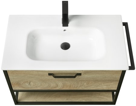 Тумба под раковину Aquaton Лофт Фабрик 80 1A242401LTDU0 подвесная Дуб эндгрейн 