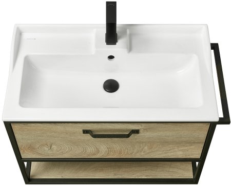 Тумба под раковину Aquaton Лофт Фабрик 80 1A242401LTDU0 подвесная Дуб эндгрейн 