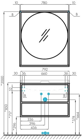 Тумба под раковину Aquaton Лофт Фабрик 80 1A242401LTDU0 подвесная Дуб эндгрейн 