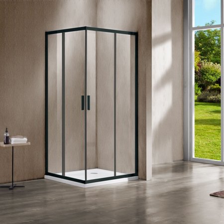 Душевой уголок Vincea Garda VSS-1G8090CLB 90х80 см. чёрный, стекло прозрачное 