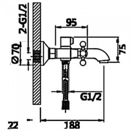 Cмеситель для ванны ViEiR V140131 Хром 