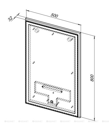 Зеркало Aquanet Nova Lite 50 белый LED NEW 