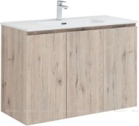 Тумба с раковиной Aquanet Алвита New 100 3 дверцы, дуб веллингтон белый