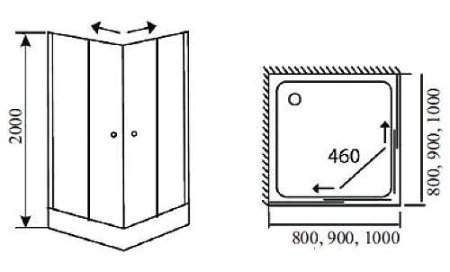 Душевой уголок Timo TL-8002 с поддоном 