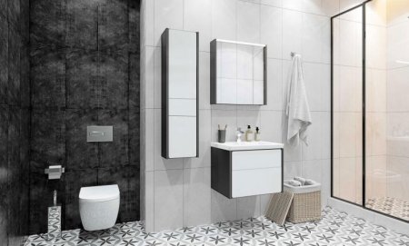 Тумба под раковину Roca Ronda 70 ZRU9302964 подвесная Белый глянец Антрацит 