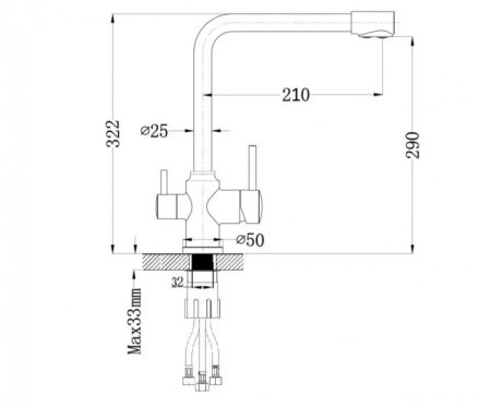 Cмеситель для кухни под фильтр HANSEN H15085F Белый 